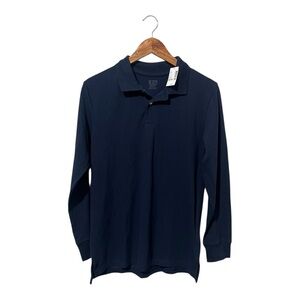 The Children's Place Navy Blue Long Sleeve Polo Shirt Size 16 Boys XXL Uniform